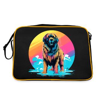 debout Leonberg chien couleur arc-en-ciel - Sac Retro - noir/or - Dos