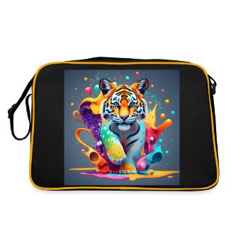 Lion coloré - Sac Retro - noir/or - Dos