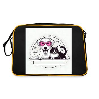 chat et chien - Sac Retro - noir/or - Dos