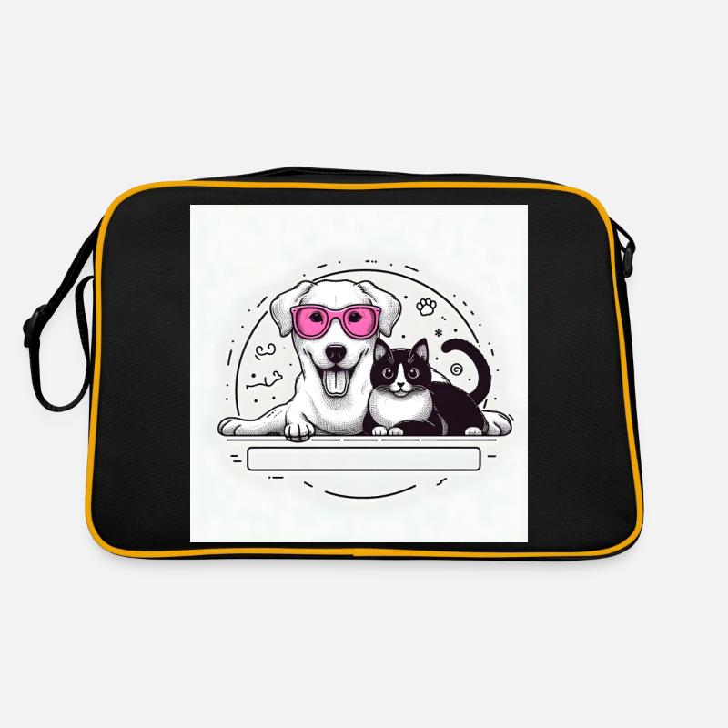 cat and dog Retro Bag