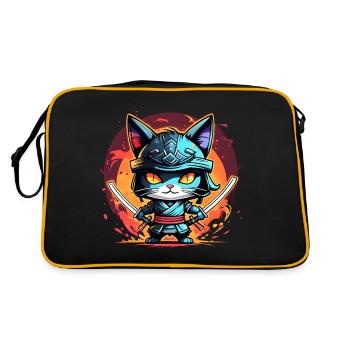 Ninja Cat #6 - Retro Bag - black/gold - Back