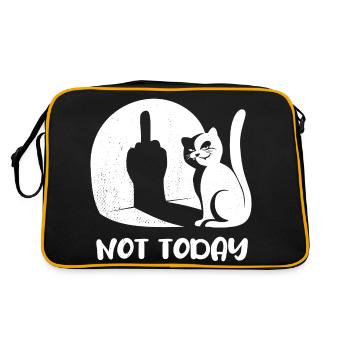 Pas aujourd’hui - Chat - Doigt d’honneur - Dicton - Sac Retro - noir/or - Dos