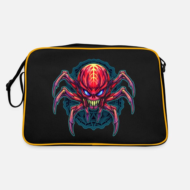 Arachnides de conception d’araignée abstraite colorée Sac Retro
