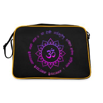 Buddhist symbol om aum - Retro Bag - black/gold - Back
