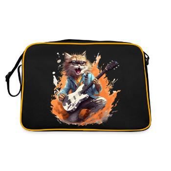 Chanter Guitare Jouer Chat - Sac Retro - noir/or - Dos