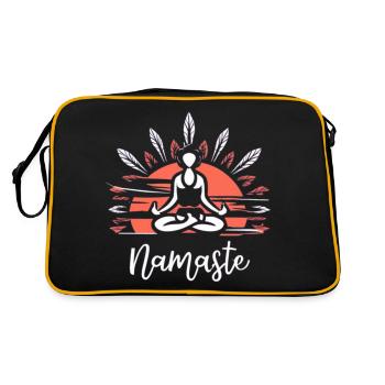 Namaste Zen Yoga Relaxation Session Meditate Pose - Retro Bag - black/gold - Back