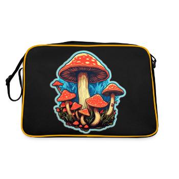 Toadstool Mushroom Mushroom Picker - Retro Bag - black/gold - Back