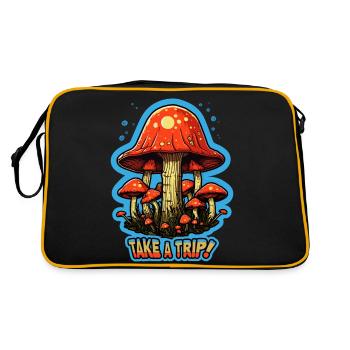 Take A Trip Toadstool Mushroom Mushroom Picker - Retro Bag - black/gold - Back