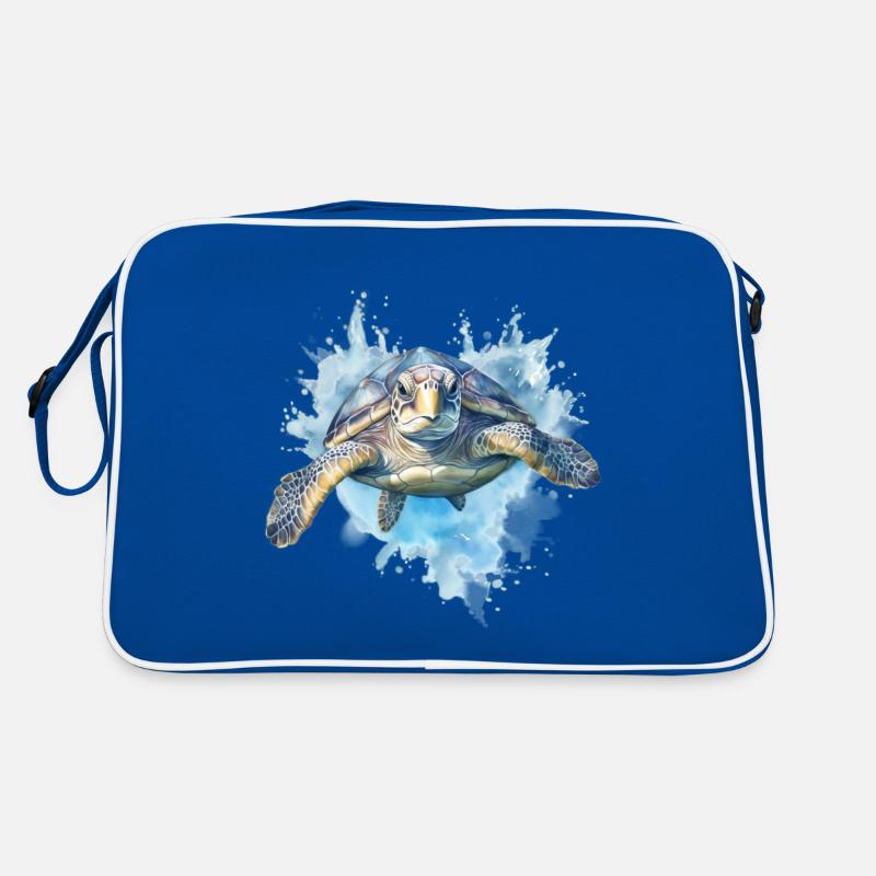 Blaue Schildkröte Retro Tasche