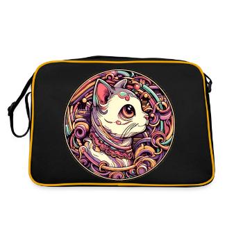 Cute Cat - Retro Bag - black/gold - Back