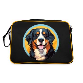 Bouvier bernois Chien tête de chien - Sac Retro - noir/or - Dos