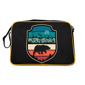 Bear Mountains Camping Mountain Hiking Nature Hiking - Retro Bag - black/gold - Back