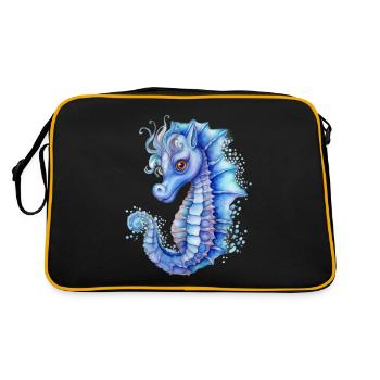 Blue Seahorse - Retro Bag - black/gold - Back