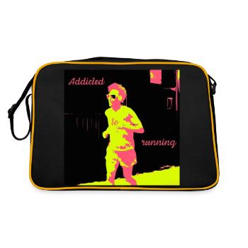 Joggeur, homme accro à la course à pied - Sac Retro - noir/or - Dos