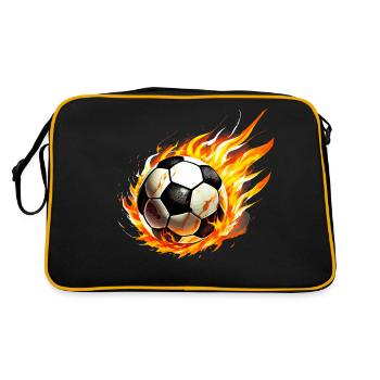 Soccer Ball in Flames - Retro Bag - black/gold - Back