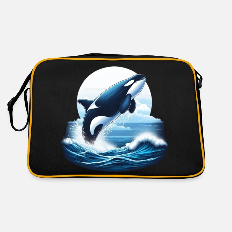 Blauer Orca Retro Tasche