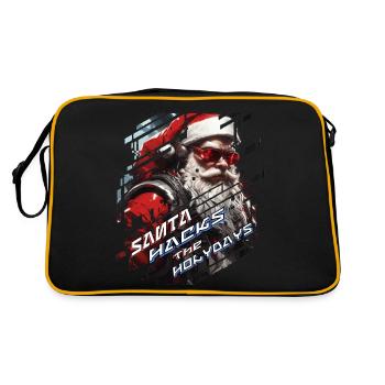 Santa hacks the Holydays - Retro Bag - black/gold - Back