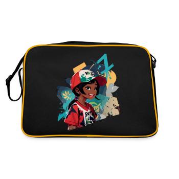 Fille de graffiti - Sac Retro - noir/or - Dos