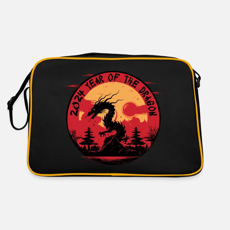 2024 Jahr des Drachen Silvester Geschenkidee Retro Tasche