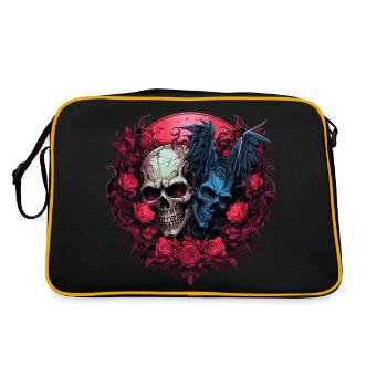 Abstrait Diable Satan Squelette Démons - Sac Retro - noir/or - Dos