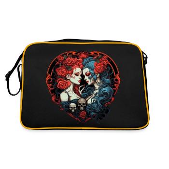Abstrait Diable Satan Squelette Démons - Sac Retro - noir/or - Dos