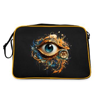 Steam Punk Eye - Retro Tasche - Schwarz/Gold - Hinten