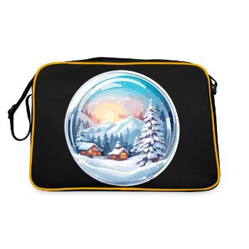 Snow Globe / Winter Magic / Snow / Souvenir - Retro Bag - black/gold - Back