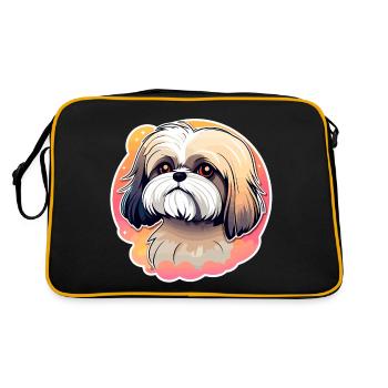 Dessin de chien Shih Tzu - Sac Retro - noir/or - Dos