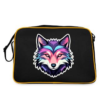 Dessin de loup - Sac Retro - noir/or - Dos
