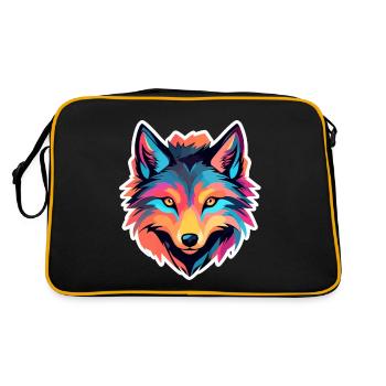 Dessin de loup - Sac Retro - noir/or - Dos