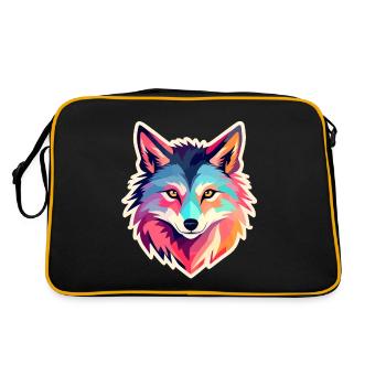 Dessin de loup - Sac Retro - noir/or - Dos