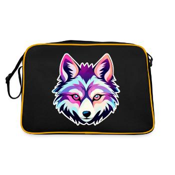 Dessin de loup - Sac Retro - noir/or - Dos
