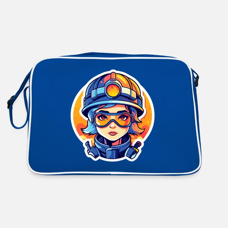 Firefighter Drawing Retro Bag
