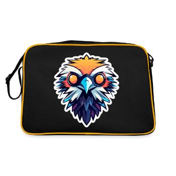 Dessin d’oiseau aigle - Sac Retro - noir/or - Dos