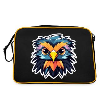Dessin d’oiseau aigle - Sac Retro - noir/or - Dos