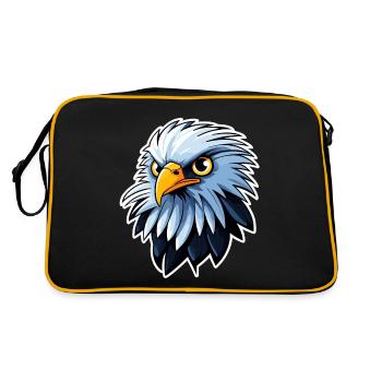 Dessin d’oiseau aigle - Sac Retro - noir/or - Dos
