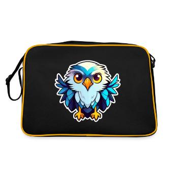 Dessin d’oiseau aigle - Sac Retro - noir/or - Dos