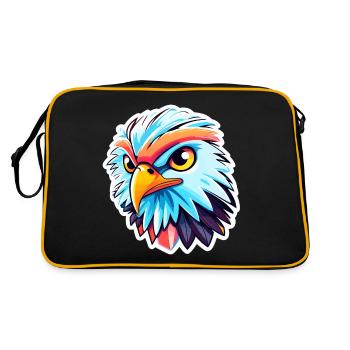 Dessin d’oiseau aigle - Sac Retro - noir/or - Dos