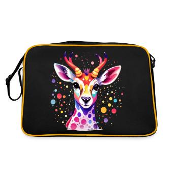Cute colorful deer - Retro Bag - black/gold - Back