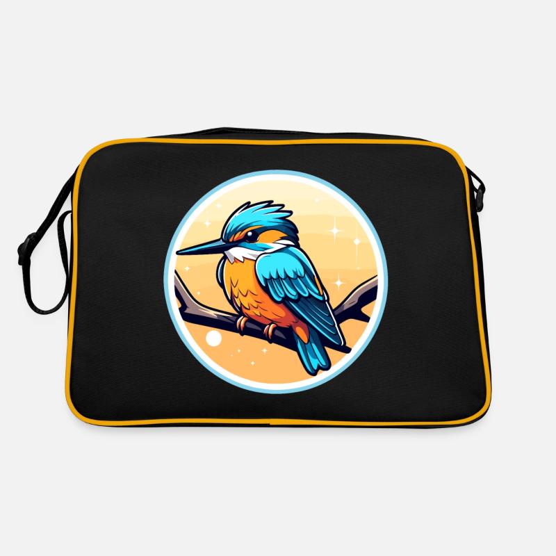 Eisvogel Vogel Zeichnung Retro Tasche