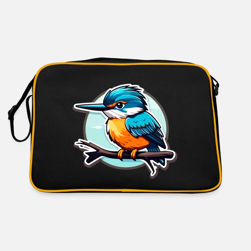 Eisvogel Vogel Zeichnung Retro Tasche