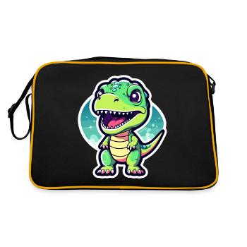Dessin de dinosaure Tyrannosaurus Rex - Sac Retro - noir/or - Dos