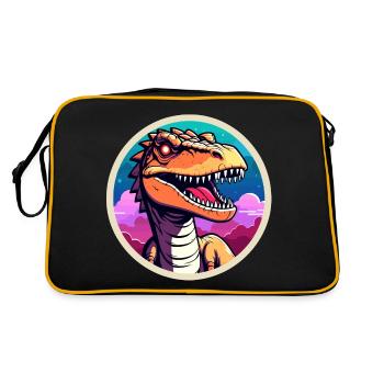 Dessin de dinosaure Tyrannosaurus Rex - Sac Retro - noir/or - Dos