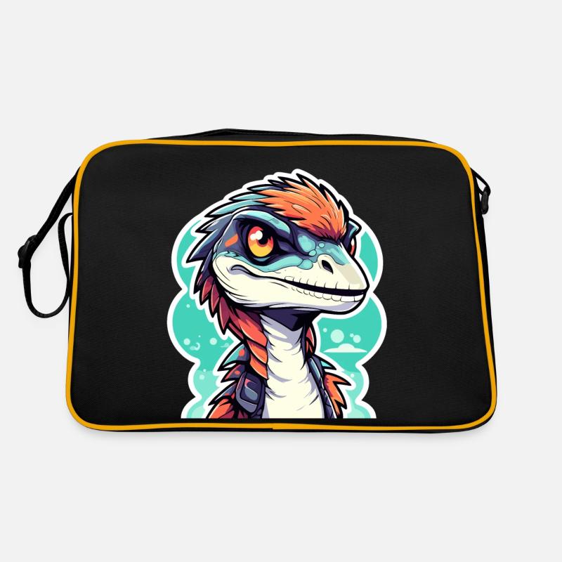 Dessin de dinosaure Velociraptor Sac Retro