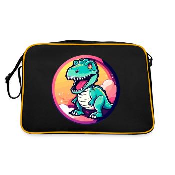 Tyrannosaurus Rex Dinosaure Illustration - Sac Retro - noir/or - Dos