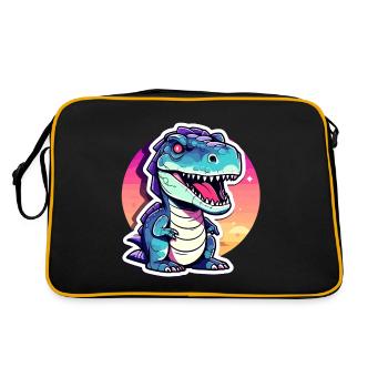 Tyrannosaurus Rex Dinosaure Illustration - Sac Retro - noir/or - Dos