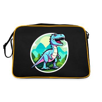 Tyrannosaurus Rex Dinosaure Illustration - Sac Retro - noir/or - Dos