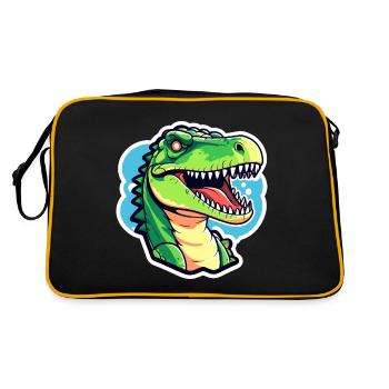 Tyrannosaurus Rex Dinosaure Illustration - Sac Retro - noir/or - Dos