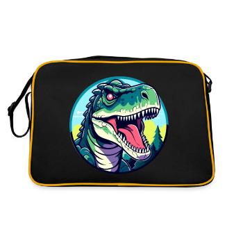 Tyrannosaurus Rex Dinosaure Illustration - Sac Retro - noir/or - Dos