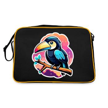 Illustration d’oiseau Toucan - Sac Retro - noir/or - Dos